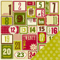 Making Memories - Fa La La Collection - Christmas - 12 x 12 Double Sided Paper - Number, CLEARANCE