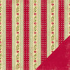 Making Memories - Fa La La Collection - Christmas - 12 x 12 Double Sided Paper - Poinsettia Stripe