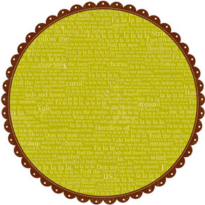 Making Memories - Fa La La Collection - Christmas - 12 x 12 Scallop Circle Paper - Fa La La, CLEARANCE