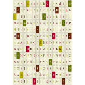 Making Memories - Fa La La Collection - Christmas - Tiny Alphabet Stickers