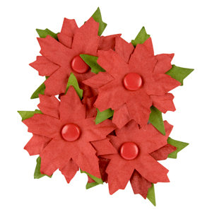 Making Memories - Fa La La Collection - Christmas - Blossoms - Red Poinsettias