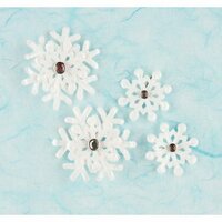 Making Memories - Fa La La Collection - Christmas - Snowflakes with Crystal Brads