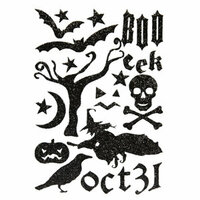 Making Memories - Spellbound Halloween Collection - Glitter Foam Stickers - Black, CLEARANCE