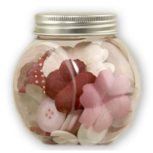 Making Memories - Paperie Collection - Blossom and Button Jar - Rouge, CLEARANCE