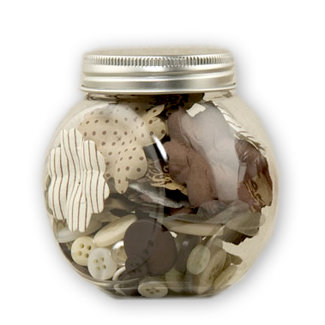 Making Memories - Paperie Collection - Blossom and Button Jar - Mocha