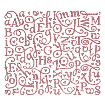 Making Memories - Love Notes Collection - Shimmer Alphabet Stickers - Pink