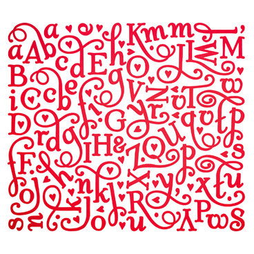 Making Memories - Love Notes Collection - Foil Alphabet Stickers - Red