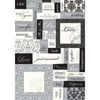 Making Memories - I DoCollection - Pearl Stickers - Word Fetti, CLEARANCE
