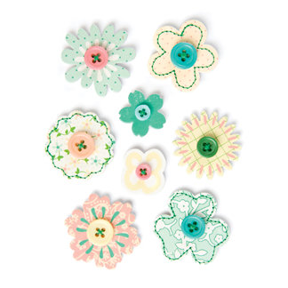 Making Memories - Flower Patch Collection - Layered Buttons, CLEARANCE