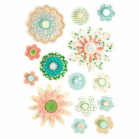 Making Memories - Flower Patch Collection - Clear Dimensional Stickers - Flowers, CLEARANCE