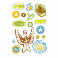 Making Memories - Just Chillin Boy Collection - Layered Chipboard Stickers