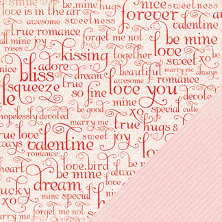 Making Memories - Love Notes Collection - 12 x12 Double Sided Paper - Words