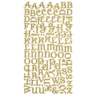 Making Memories - Shimmer Alphabet Stickers - Diva Font - Gold, CLEARANCE
