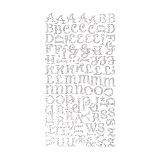 Making Memories - Shimmer Alphabet Stickers - Diva Font - Silver, CLEARANCE