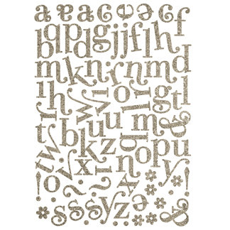 Making Memories - Shimmer Chipboard Alphabet - Mixed Jigsaw - Swash Font - Antique Silver, CLEARANCE