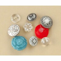 Making Memories - Vintage Findings Collection - Buttons - Silver , CLEARANCE