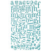 Making Memories - Shimmer Chipboard Alphabet - Jigsaw - Swash Font - Blue , CLEARANCE