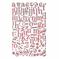 Making Memories - Shimmer Chipboard Alphabet - Jigsaw - Swash Font - Pink , CLEARANCE