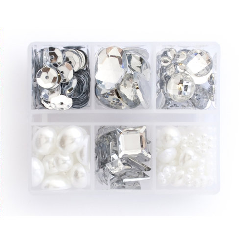 Making Memories - Gem Collection Box - Clear and Pearl, CLEARANCE