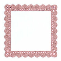 Making Memories - Glitter Bling Collection - Self Adhesive Square Frame - Pink , BRAND NEW