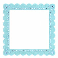 Making Memories - Glitter Bling Collection - Self Adhesive Square Frame - Blue