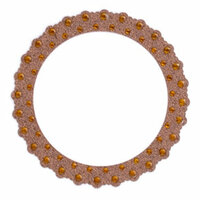 Making Memories - Glitter Bling Collection - Self Adhesive Round Frame - Brown, CLEARANCE
