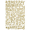Making Memories - Shimmer Chipboard Alphabet - Jigsaw - Swash Font - Gold , CLEARANCE