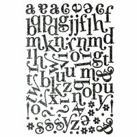 Making Memories - Shimmer Chipboard Alphabet - Jigsaw - Swash Font - Black , CLEARANCE