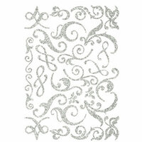 Making Memories - Shimmer Chipboard Flourishes - Silver, CLEARANCE