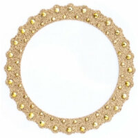 Making Memories - Glitter Bling Collection - Self Adhesive Round Frame - Gold , BRAND NEW