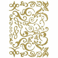 Making Memories - Shimmer Chipboard Flourishes - Gold, BRAND NEW