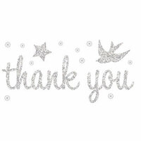 Making Memories - Glitter Bling Collection - Self Adhesive Words - Thank You, CLEARANCE