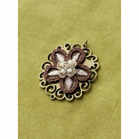 Making Memories - Vintage Groove Collection - Jewelry Pendant - Floral Applique