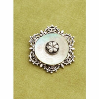 Making Memories - Vintage Groove Collection - Jewelry Pendant - Etched Button