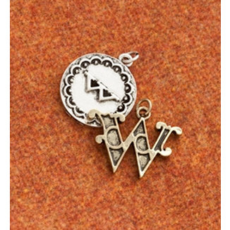 Making Memories - Vintage Groove Collection - Jewelry Alphabet Charms - Letter W