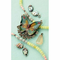 Making Memories - Vintage Groove Collection - Jewelry Kit - Butterfly and Abalone Drop