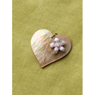 Making Memories - Vintage Groove Collection - Jewelry Pendant - MOP Heart