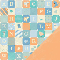 Making Memories - Pitter Patter Collection - 12 x 12 Double Sided Paper - Oliver Alphabet, CLEARANCE