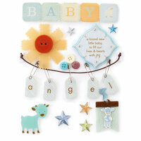 Making Memories - Pitter Patter Collection - Design Shop - 3 Dimensional Stickers with Jewel Accents - Oliver Tags, CLEARANCE