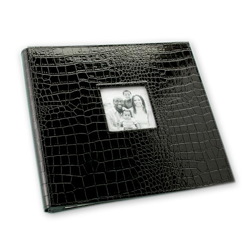 Making Memories - 12 x 12 Leather Alligator Album - Postbound - Black