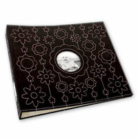 Making Memories - 12 x 12 Stitched Canvas Album - 3-Ring - Black and Pink