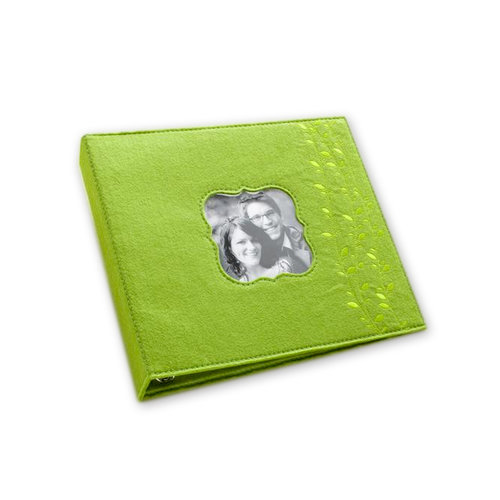 Making Memories - 8 x 8 Stitched Vine Felt Album - 3-Ring - Green