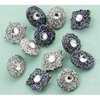 Making Memories - Glitter Deco Brads with Gems - Antique Silver, CLEARANCE