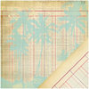 Making Memories - Panorama Collection - 12 x 12 Double Sided Paper - Ledger Palm Tree