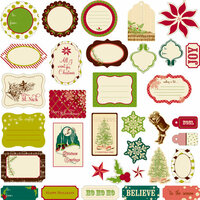 Making Memories - Noel Collection - Christmas - Die Cut Pieces with Glitter Accents