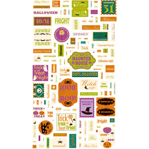 Making Memories - Toil and Trouble Collection - Halloween - Stickers - Word Fetti, CLEARANCE