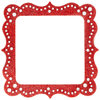 Making Memories - Glitter Bling Collection - Self Adhesive Square Frame - Artisan Red