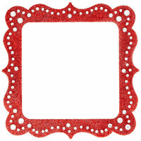 Making Memories - Glitter Bling Collection - Self Adhesive Square Frame - Artisan Red