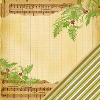 Making Memories - Noel Collection - Christmas - 12 x 12 Double Sided Paper - Music Note Ledger