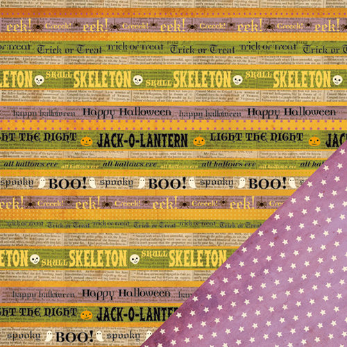 Making Memories - Toil and Trouble Collection - Halloween - 12 x 12 Double Sided Paper - Word